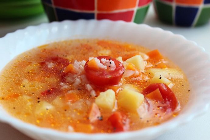 рисовый суп с помидорами